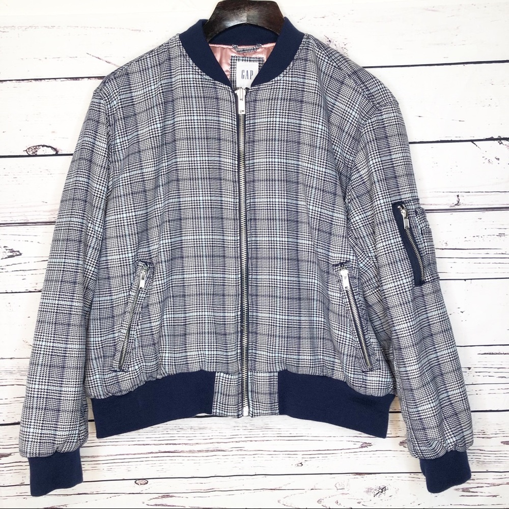 Gap plaid bomber jacket